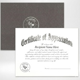 Certificate of Appreciation with Cover